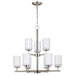 Generation Lighting 31162EN3-962 Oslo Nine Light Chandelier, Brushed Nickel Main Image.jpg