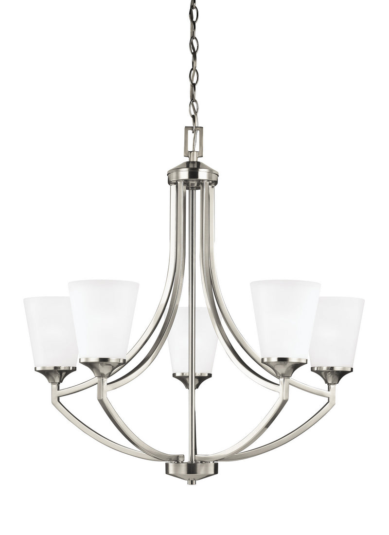 Generation Lighting 3124505EN3-962 Hanford Five Light Chandelier, Brushed Nickel Main Image.jpg