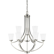 Generation Lighting 3124509EN3-962 Hanford Nine Light Chandelier, Brushed Nickel Main Image.jpg