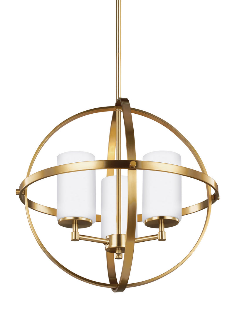 Generation Lighting 3124603EN3-848 Alturas Three Light Chandelier, Satin Brass Main Image.jpg