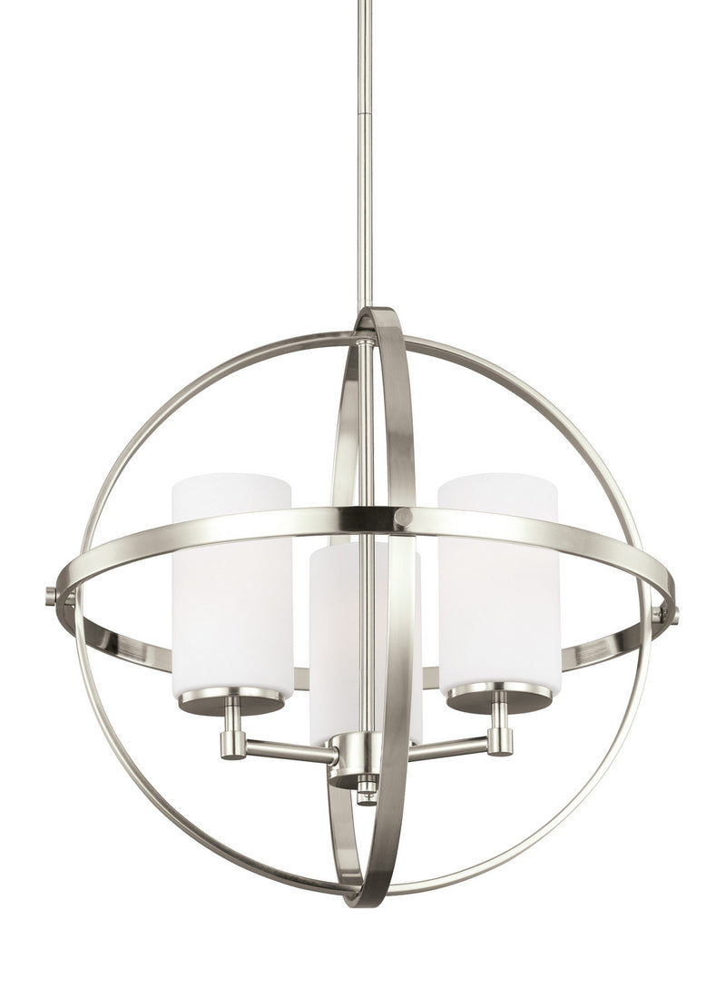 Generation Lighting 3124603EN3-962 Alturas Three Light Chandelier, Brushed Nickel Main Image.jpg