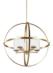 Generation Lighting 3124605-848 Alturas Five Light Chandelier, Satin Brass Main Image.jpg