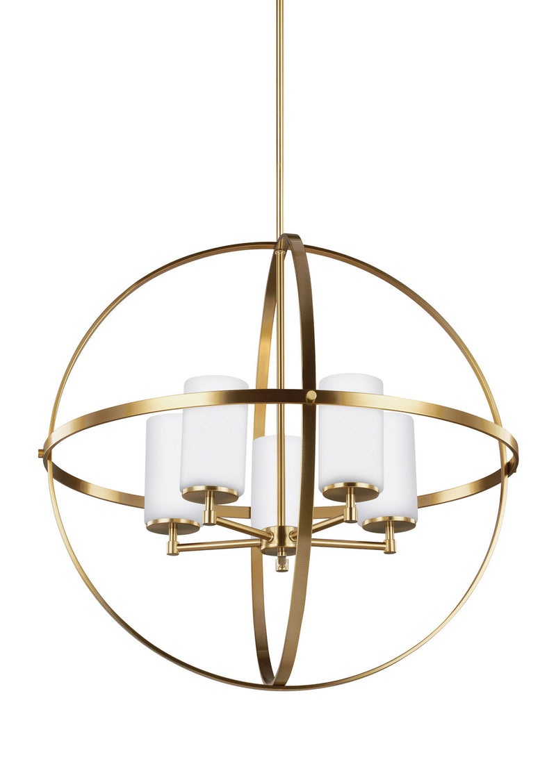 Generation Lighting 3124605EN3-848 Alturas Five Light Chandelier, Satin Brass Main Image.jpg