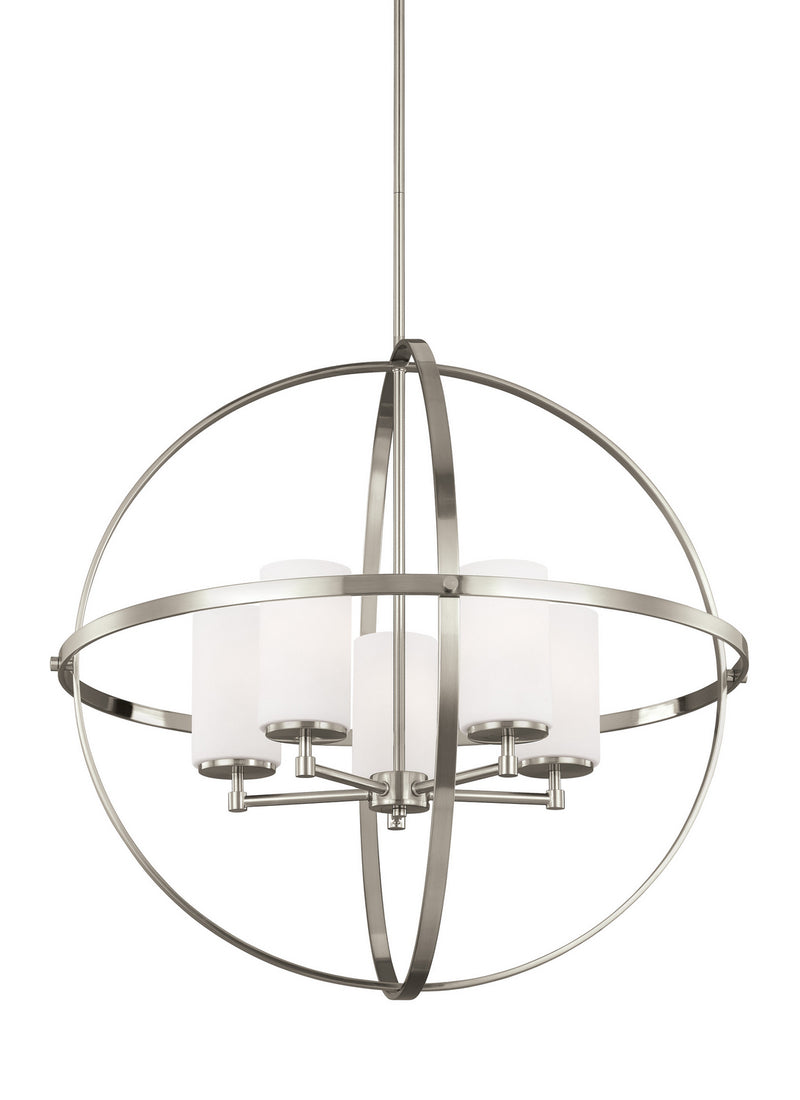 Generation Lighting 3124605EN3-962 Alturas Five Light Chandelier, Brushed Nickel Main Image.jpg