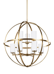 Generation Lighting 3124609-848 Alturas Nine Light Chandelier, Satin Brass Main Image.jpg