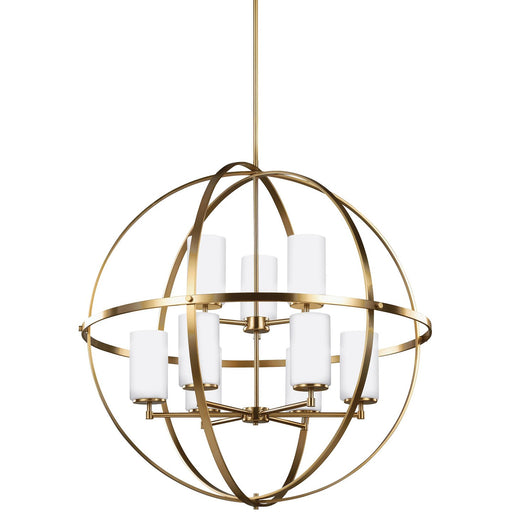 Generation Lighting 3124609EN3-848 Alturas Nine Light Chandelier, Satin Brass Main Image.jpg