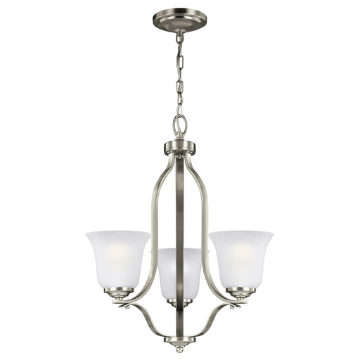 Generation Lighting 3139003-962 Emmons Three Light Chandelier, Brushed Nickel Main Image.jpg