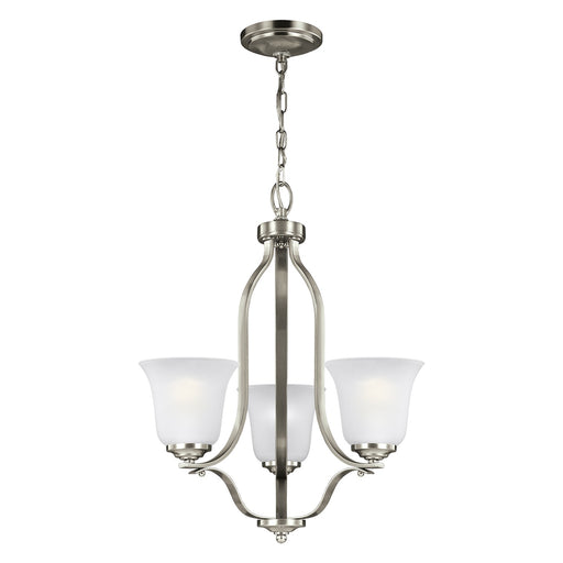 Generation Lighting 3139003EN3-962 Emmons Three Light Chandelier, Brushed Nickel Main Image.jpg