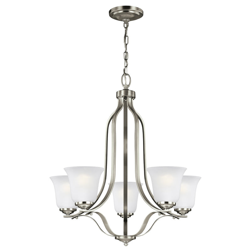 Generation Lighting 3139005-962 Emmons Five Light Chandelier, Brushed Nickel Main Image.jpg