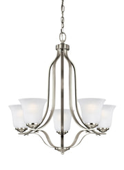 Generation Lighting 3139005EN3-962 Emmons Five Light Chandelier, Brushed Nickel Main Image.jpg