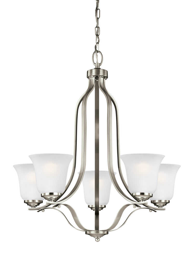 Generation Lighting 3139005EN3-962 Emmons Five Light Chandelier, Brushed Nickel Main Image.jpg