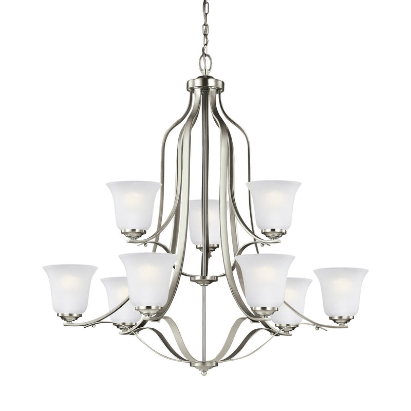 Generation Lighting 3139009-962 Emmons Nine Light Chandelier, Brushed Nickel Alternate Image 2.jpg