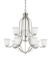 Generation Lighting 3139009EN3-962 Emmons Nine Light Chandelier, Brushed Nickel Main Image.jpg