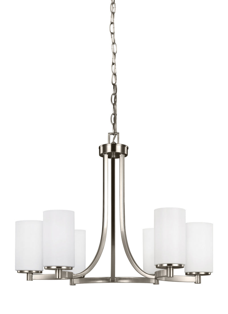 Generation Lighting 3139106EN3-962 Hettinger Six Light Chandelier, Brushed Nickel Main Image.jpg