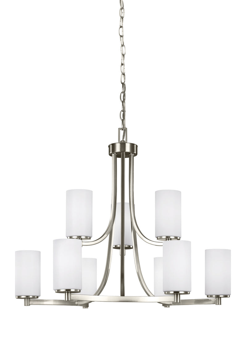 Generation Lighting 3139109-962 Hettinger Nine Light Chandelier, Brushed Nickel Main Image.jpg