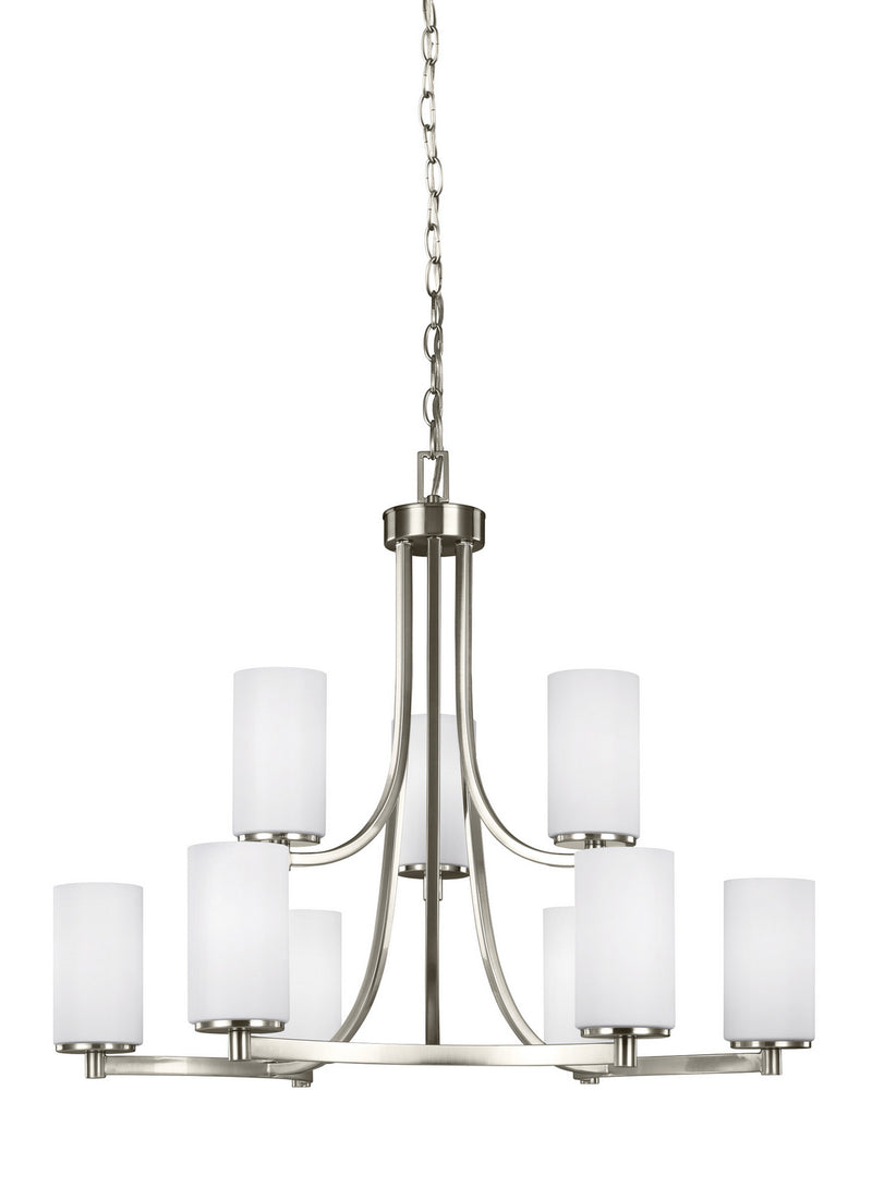 Generation Lighting 3139109EN3-962 Hettinger Nine Light Chandelier, Brushed Nickel Main Image.jpg
