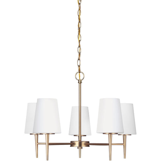 Generation Lighting 3140405EN3-848 Driscoll Five Light Chandelier, Satin Brass Main Image.jpg