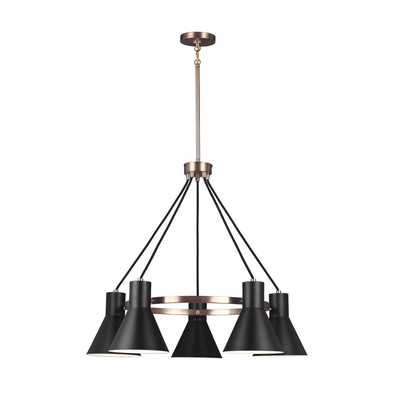 Generation Lighting 3141305-848 Towner Five Light Chandelier, Satin Brass Main Image.jpg