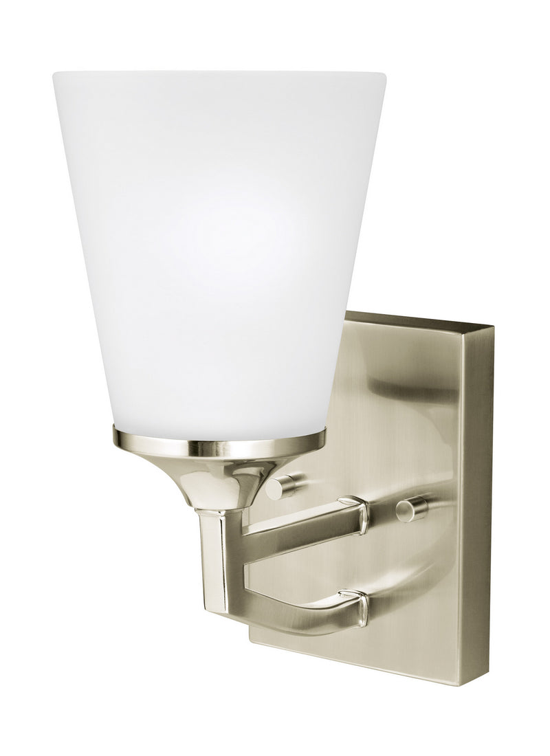 Generation Lighting 4124501EN3-962 Hanford One Light Wall / Bath Sconce, Brushed Nickel Main Image.jpg