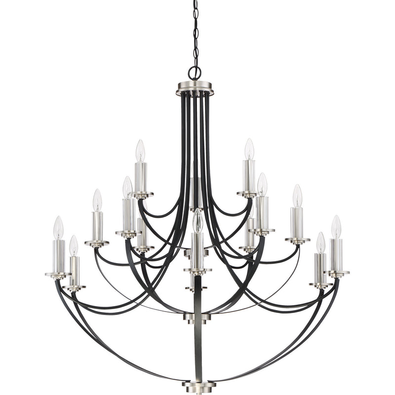 Quoizel ANA5015K Alana 15 Light Chandelier, Mystic Black Alternate Image 2.jpg