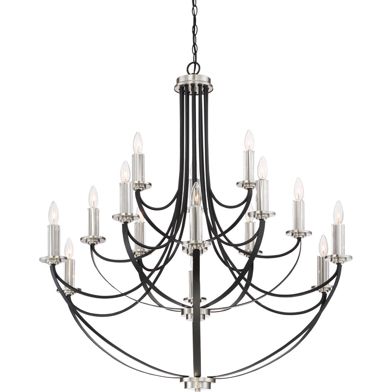 Quoizel ANA5015K Alana 15 Light Chandelier, Mystic Black Alternate Image 3.jpg