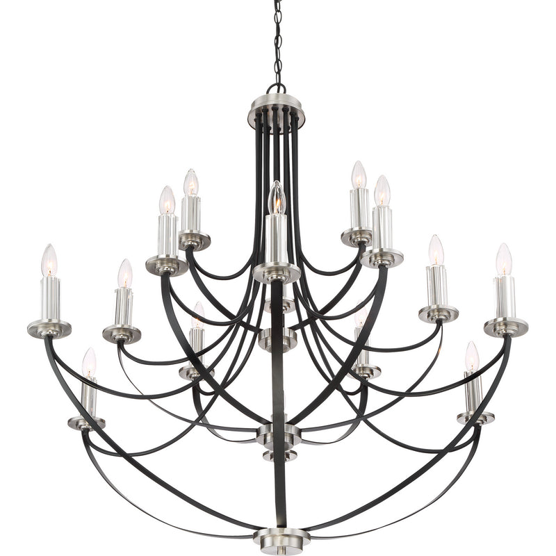 Quoizel ANA5015K Alana 15 Light Chandelier, Mystic Black Alternate Image 4.jpg