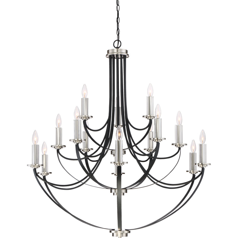 Quoizel ANA5015K Alana 15 Light Chandelier, Mystic Black Main Image.jpg
