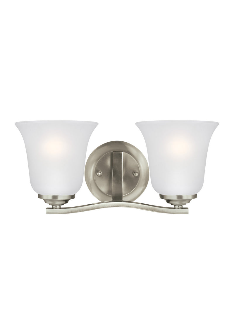 Generation Lighting 4439002EN3-962 Emmons Two Light Wall / Bath, Brushed Nickel Main Image.jpg