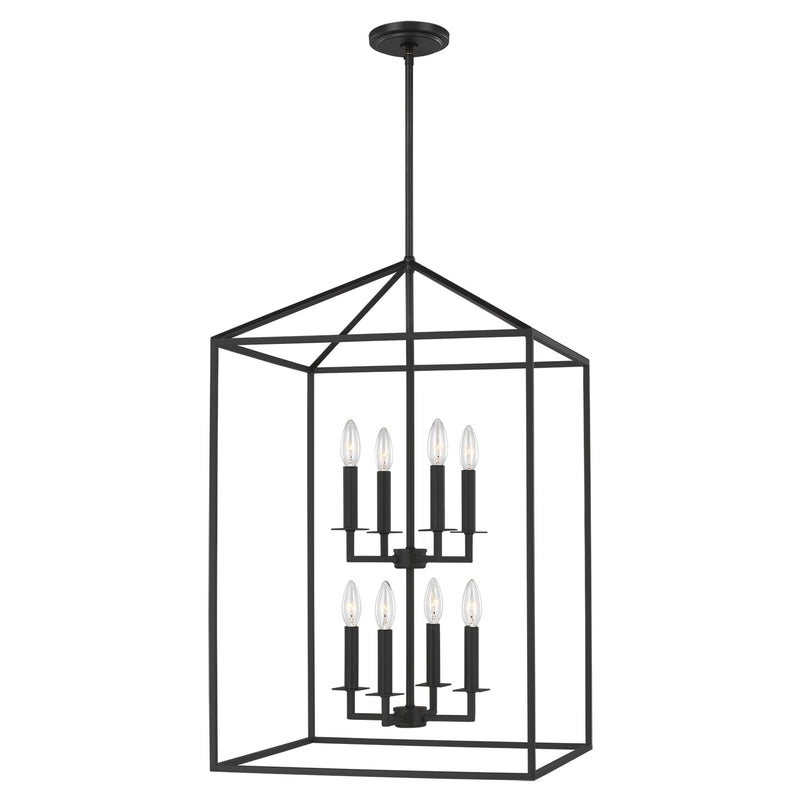 Generation Lighting 5115008EN-112 Perryton Eight Light Hall / Foyer, Midnight Black Main Image.jpg