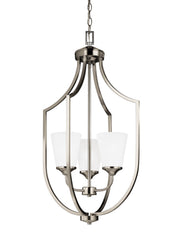 Generation Lighting 5224503EN3-962 Hanford Three Light Hall / Foyer Pendant, Brushed Nickel Main Image.jpg