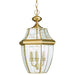 Generation Lighting 6039EN-02 Lancaster Three Light Outdoor Pendant, Polished Brass Main Image.jpg