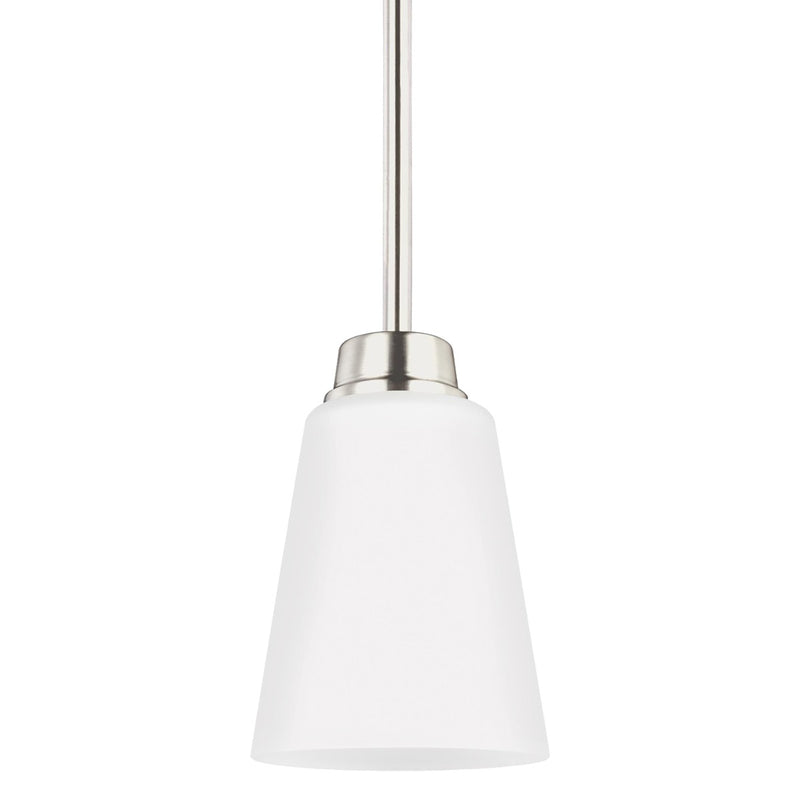 Generation Lighting 6115201EN3-962 Kerrville One Light Mini-Pendant, Brushed Nickel Main Image.jpg