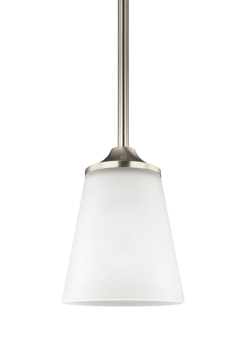 Generation Lighting 6124501EN3-962 Hanford One Light Mini-Pendant, Brushed Nickel Main Image.jpg