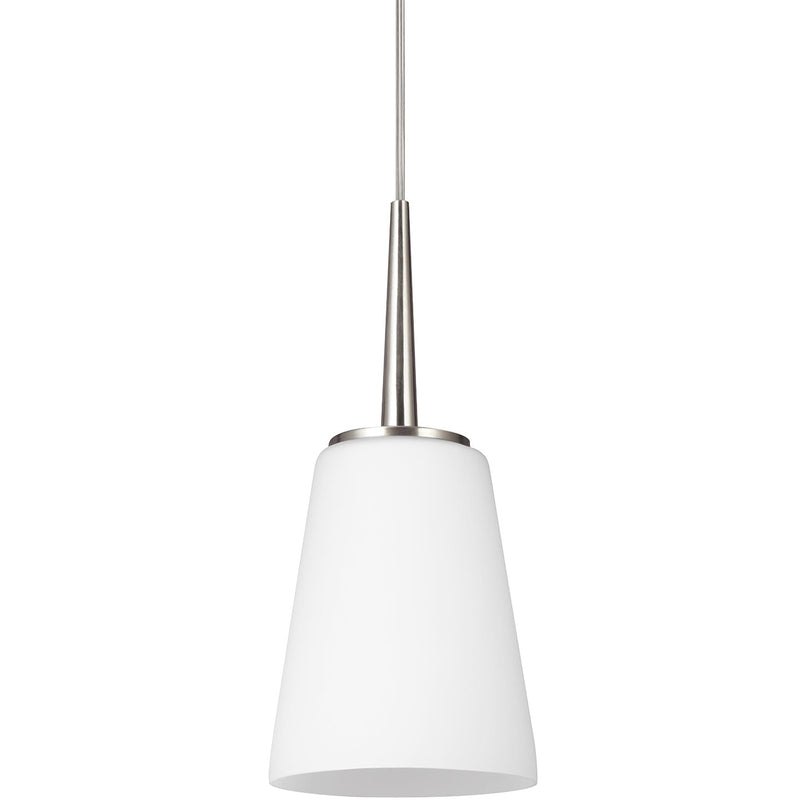 Generation Lighting 6140401EN3-962 Driscoll One Light Mini-Pendant, Brushed Nickel Main Image.jpg