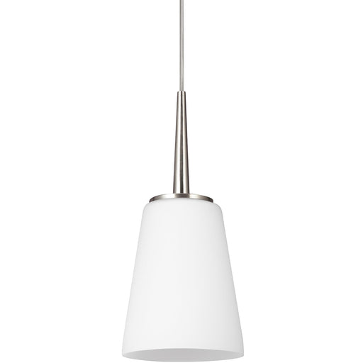 Generation Lighting 6140401EN3-962 Driscoll One Light Mini-Pendant, Brushed Nickel Main Image.jpg