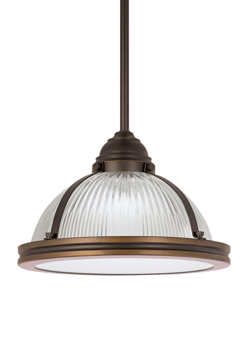 Generation Lighting 65060EN3-715 Pratt Street Prismatic One Light Pendant, Autumn Bronze Main Image.jpg