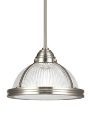 Generation Lighting 65060EN3-962 Pratt Street Prismatic One Light Pendant, Brushed Nickel Main Image.jpg