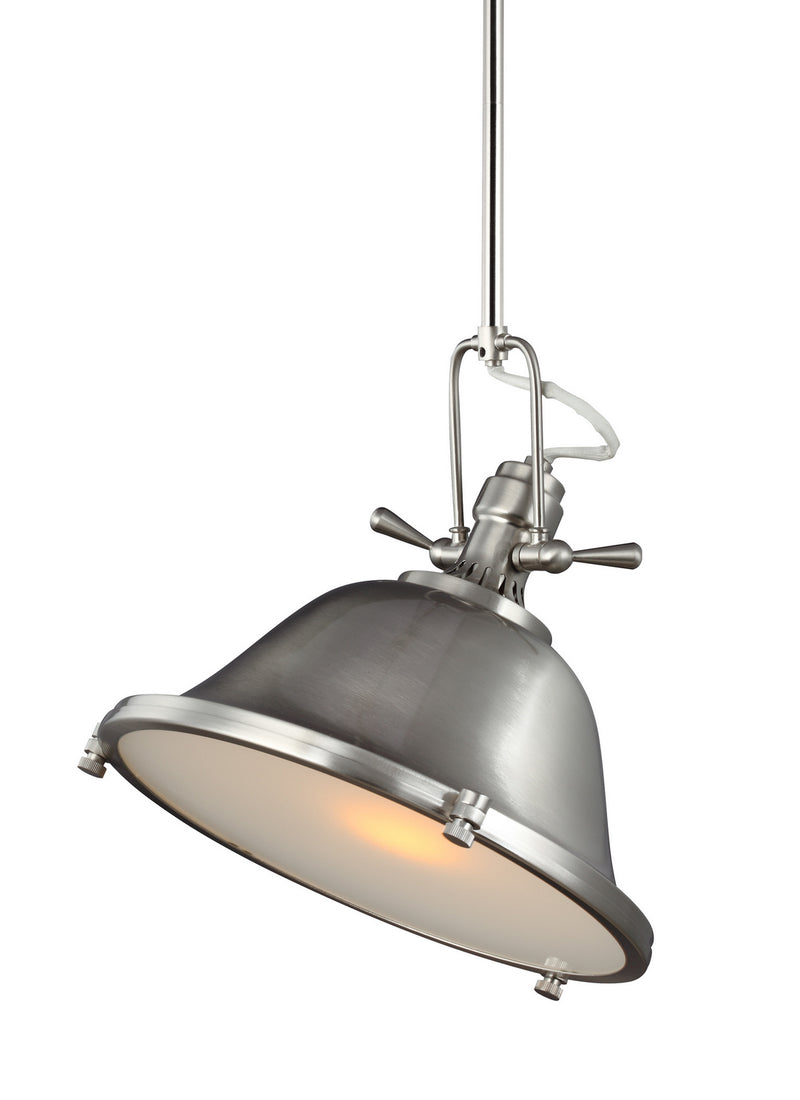 Generation Lighting 6514401EN3-962 Stone Street One Light Pendant, Brushed Nickel Alternate Image.jpg