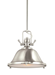 Generation Lighting 6514401EN3-962 Stone Street One Light Pendant, Brushed Nickel Main Image.jpg