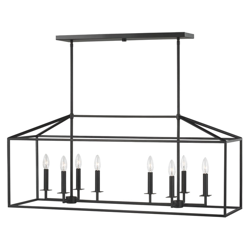 Generation Lighting 6615008EN-112 Perryton Eight Light Island Pendant, Midnight Black Main Image.jpg