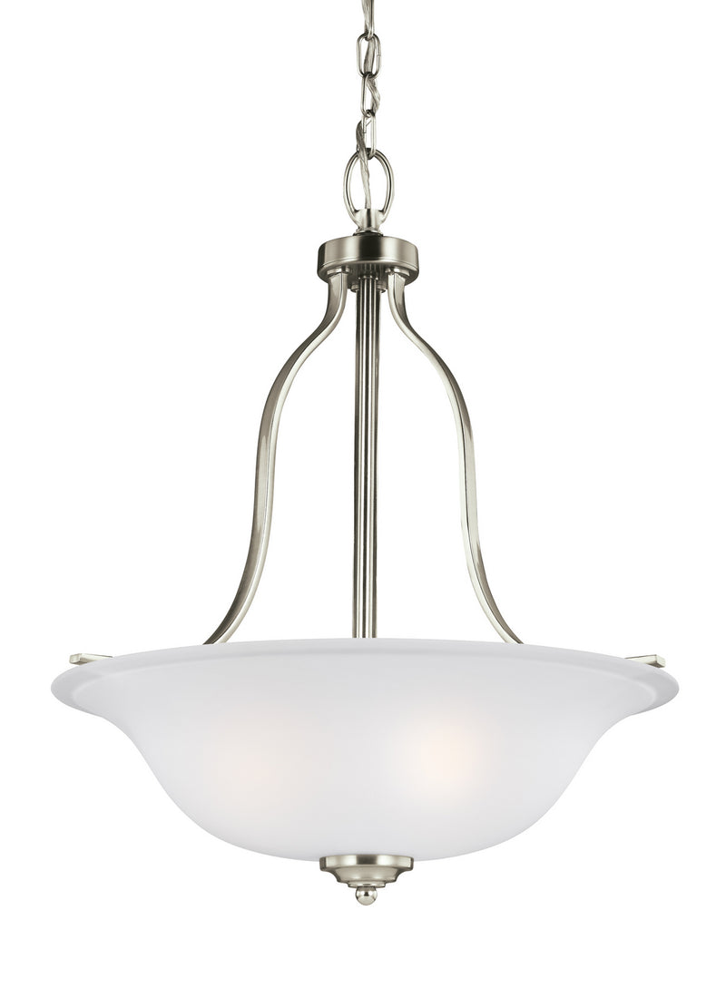 Generation Lighting 6639003-962 Emmons Three Light Pendant, Brushed Nickel Main Image.jpg