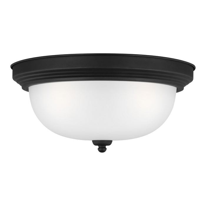 Generation Lighting 77065EN3-112 Geary Three Light Flush Mount, Midnight Black Main Image.jpg