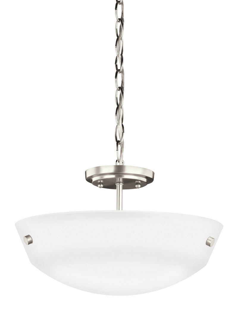 Generation Lighting 7715202EN3-962 Kerrville Two Light Semi-Flush Convertible Pendant, Brushed Nickel Main Image.jpg