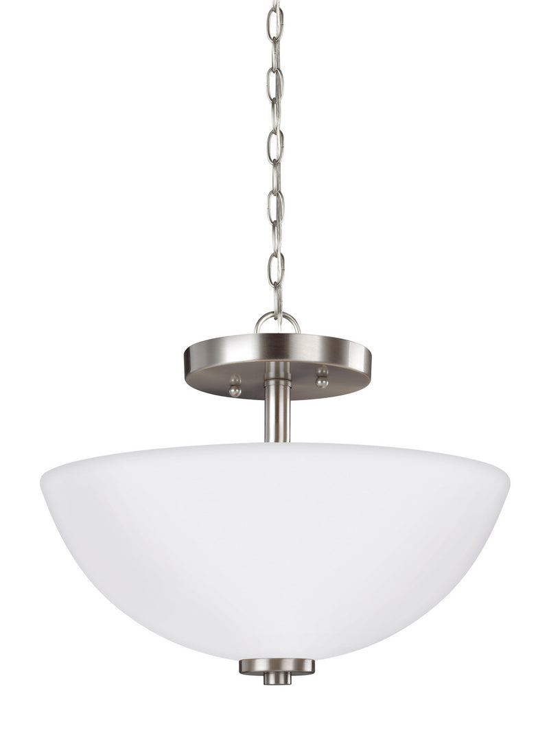Generation Lighting 77160-962 Oslo Two Light Semi-Flush Convertible Pendant, Brushed Nickel Main Image.jpg