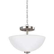 Generation Lighting 77160EN3-962 Oslo Two Light Semi-Flush Convertible Pendant, Brushed Nickel Main Image.jpg