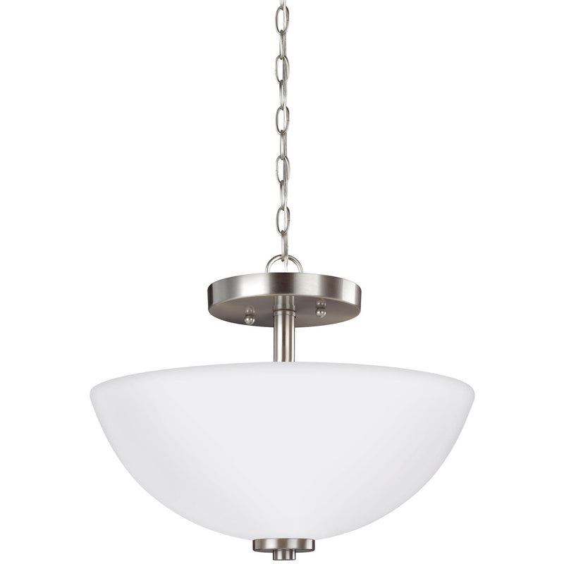 Generation Lighting 77160EN3-962 Oslo Two Light Semi-Flush Convertible Pendant, Brushed Nickel Main Image.jpg