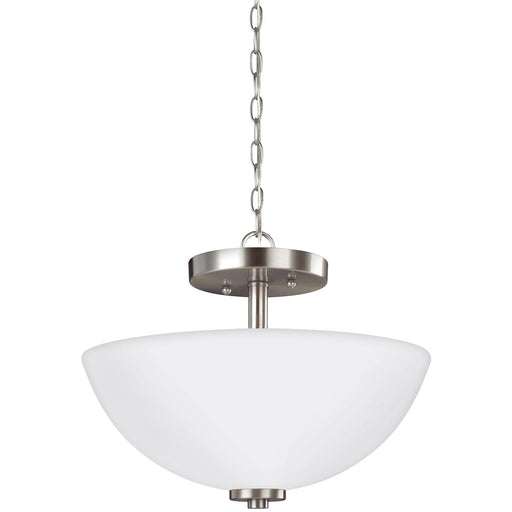 Generation Lighting 77160EN3-962 Oslo Two Light Semi-Flush Convertible Pendant, Brushed Nickel Main Image.jpg