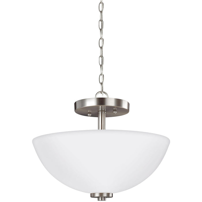 Generation Lighting 77160EN3-962 Oslo Two Light Semi-Flush Convertible Pendant, Brushed Nickel Main Image.jpg