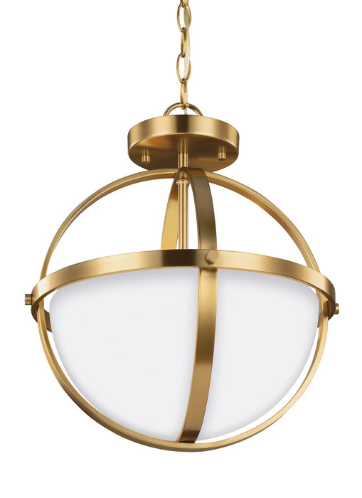 Generation Lighting 7724602-848 Alturas Two Light Semi-Flush Convertible Pendant, Satin Brass Main Image.jpg