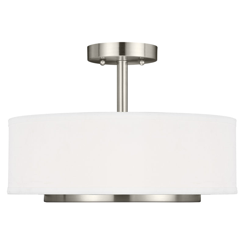 Generation Lighting 7728002EN3-962 Nance Two Light Semi-Flush Convertible Pendant, Brushed Nickel Main Image.jpg